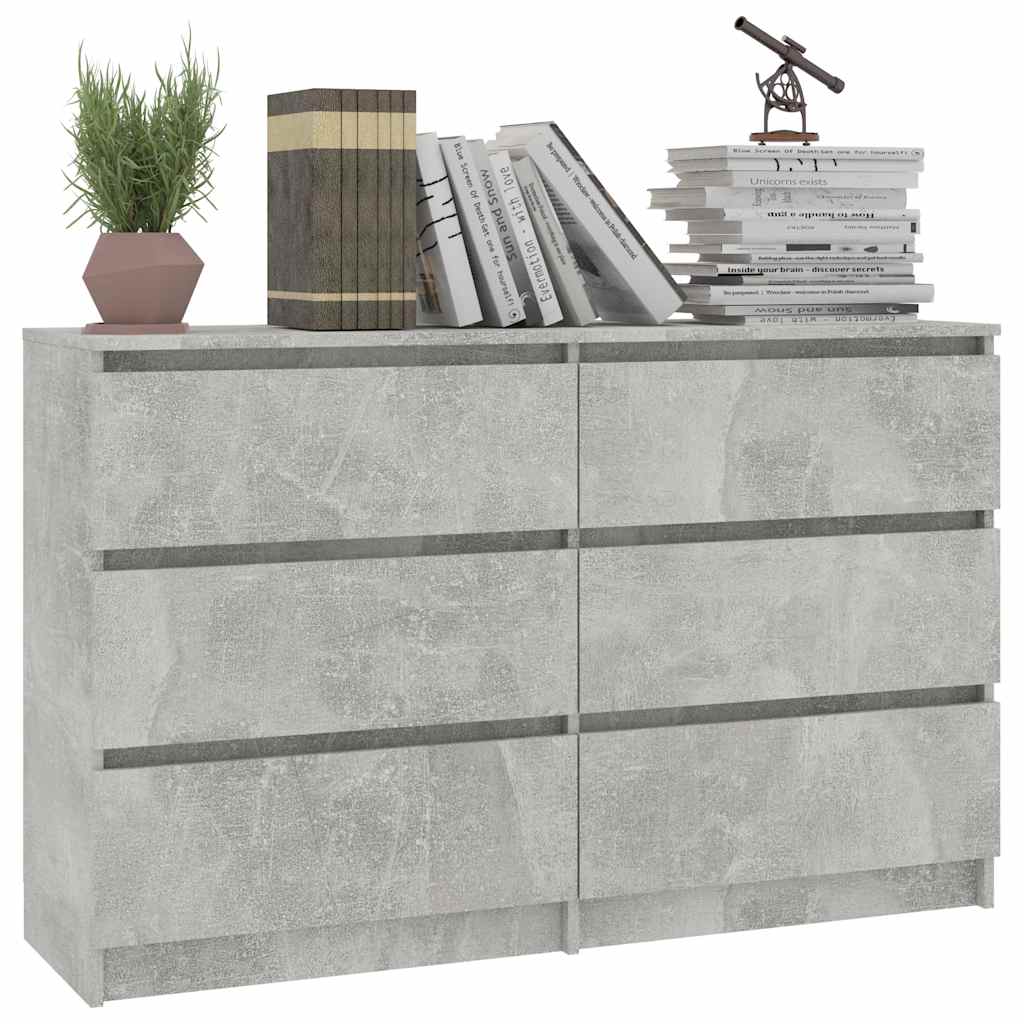 Sideboard Concrete Grey 120x35x76 cm Engineered Wood