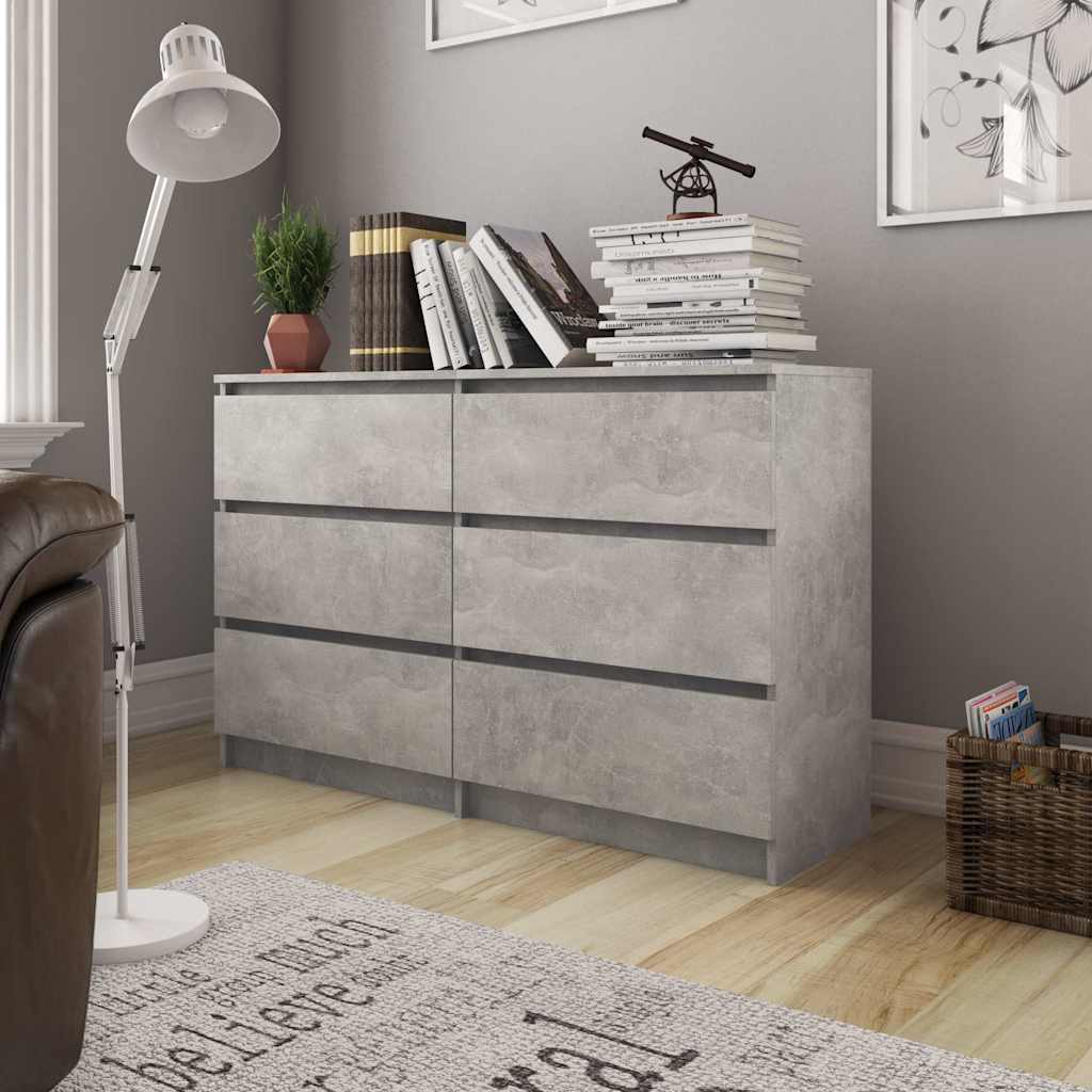 Sideboard Concrete Grey 120x35x76 cm Engineered Wood