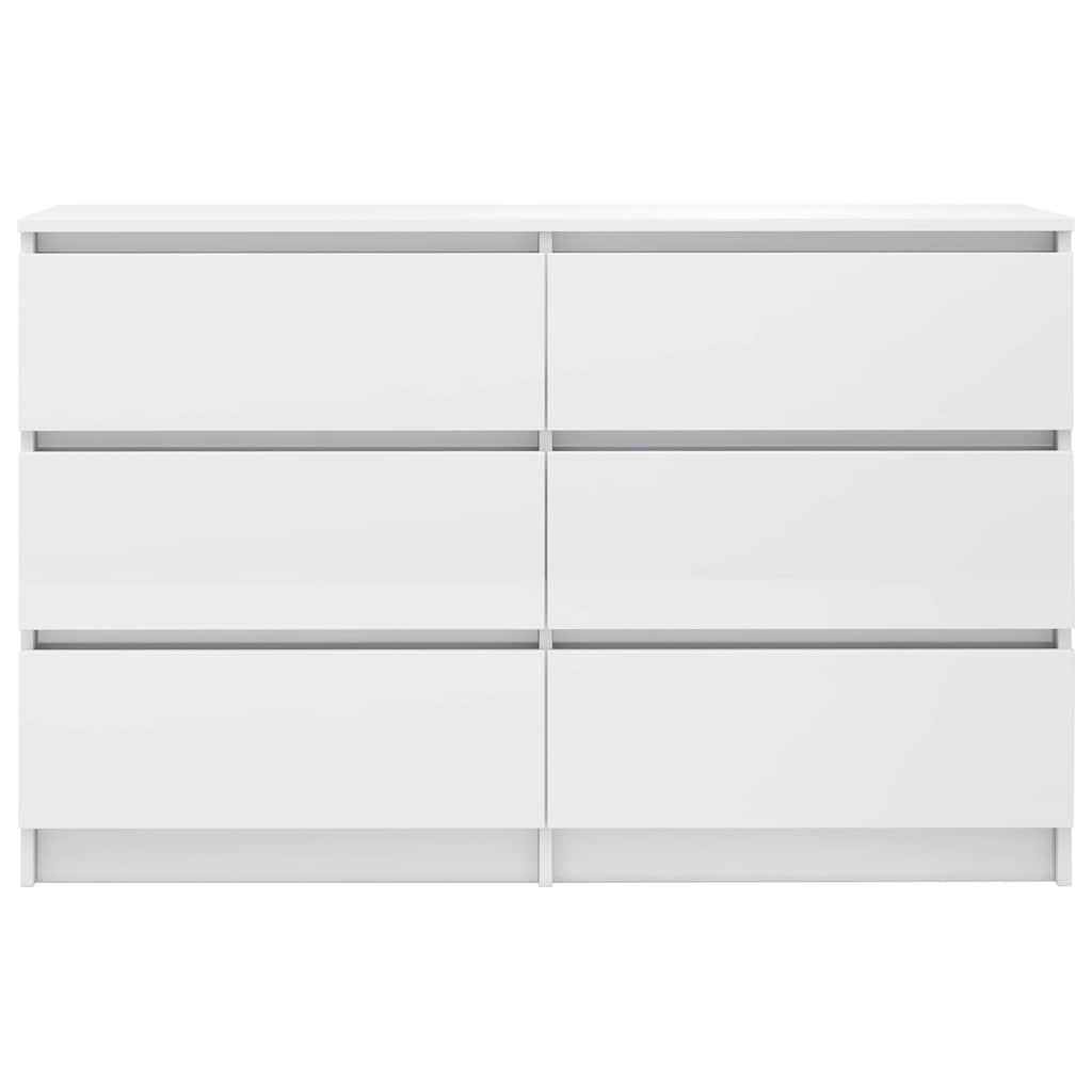 Sideboard High Gloss White 120x35x76 cm Engineered Wood