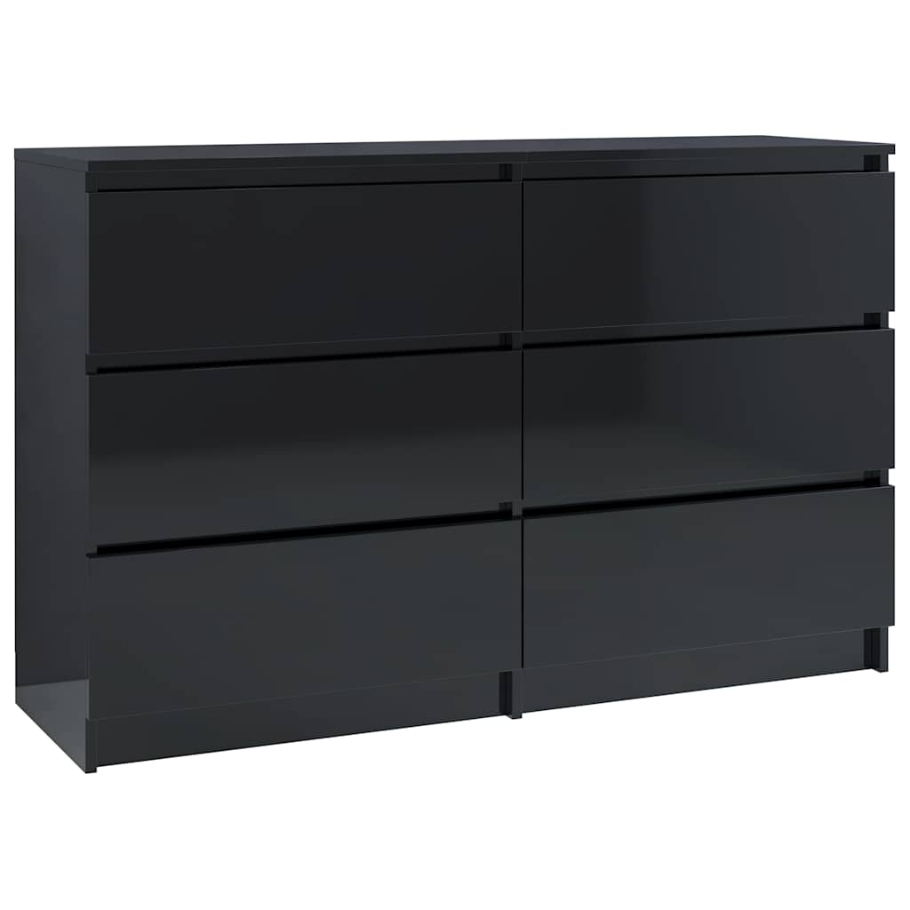 Sideboard High Gloss Black 120x35x76 cm Engineered Wood