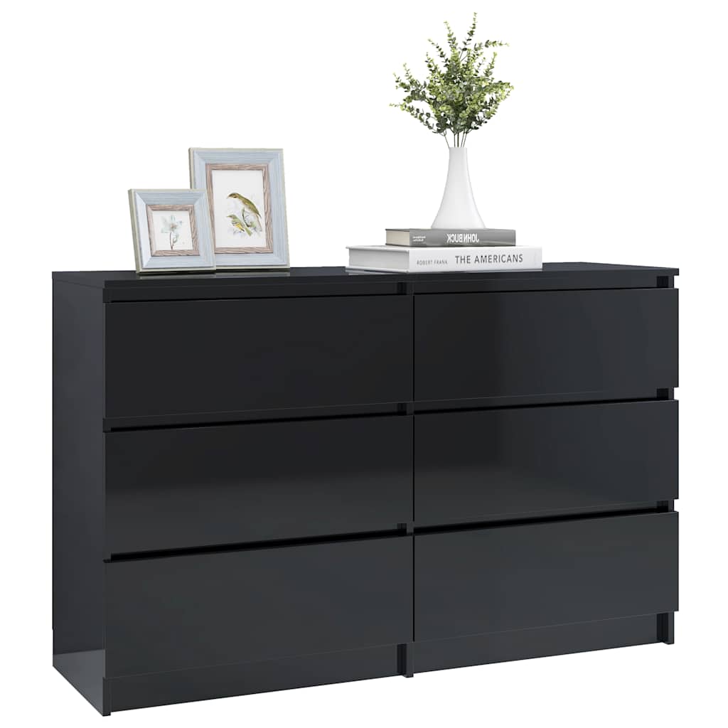 Sideboard High Gloss Black 120x35x76 cm Engineered Wood