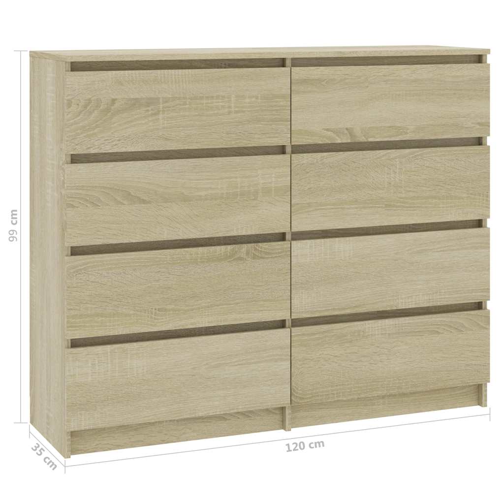 Drawer Sideboard Sonoma Oak 120x35x99 cm Engineered Wood