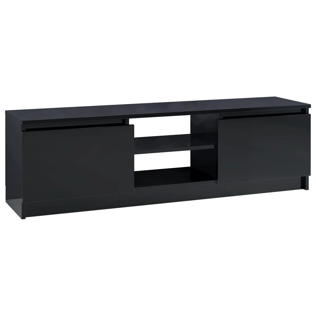 TV Cabinet High Gloss Black 120x30x35.5 cm Engineered Wood