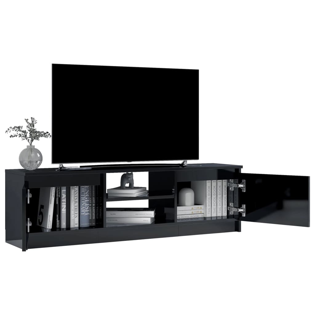 TV Cabinet High Gloss Black 120x30x35.5 cm Engineered Wood