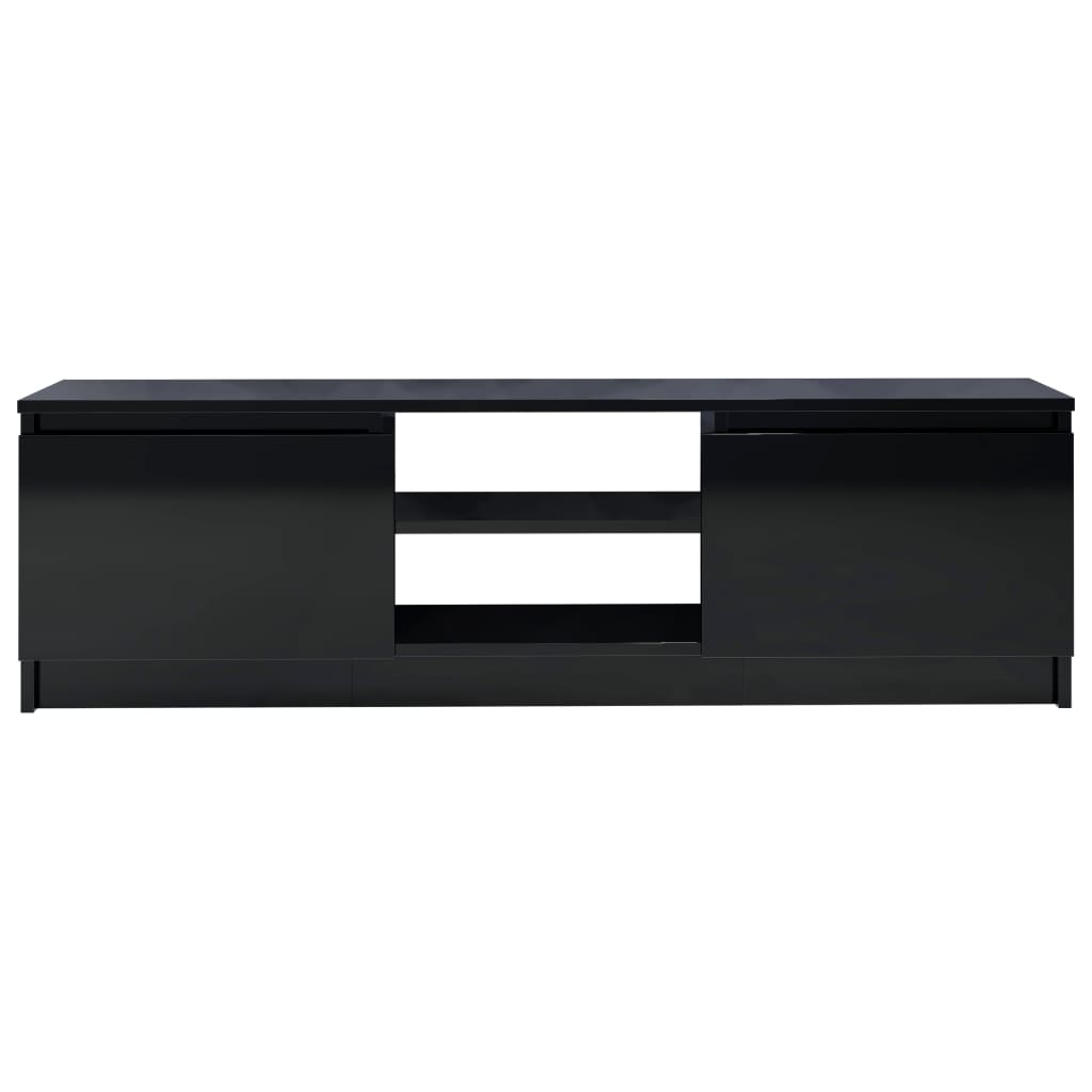 TV Cabinet High Gloss Black 120x30x35.5 cm Engineered Wood