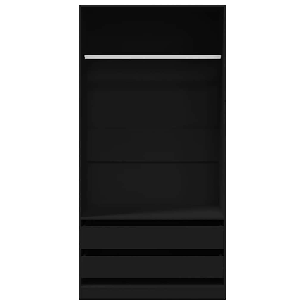 Wardrobe Black 100x50x200 cm Engineered Wood