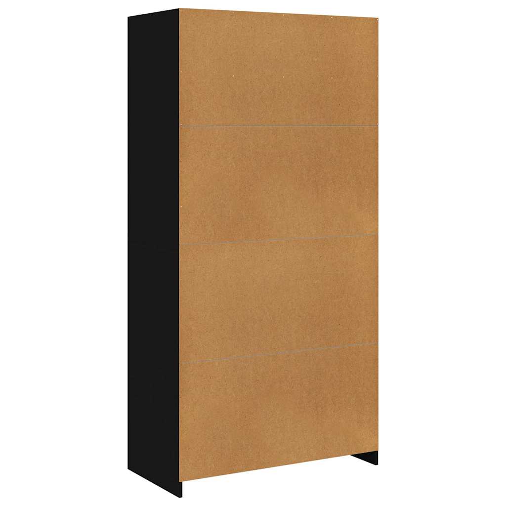Wardrobe Black 100x50x200 cm Engineered Wood