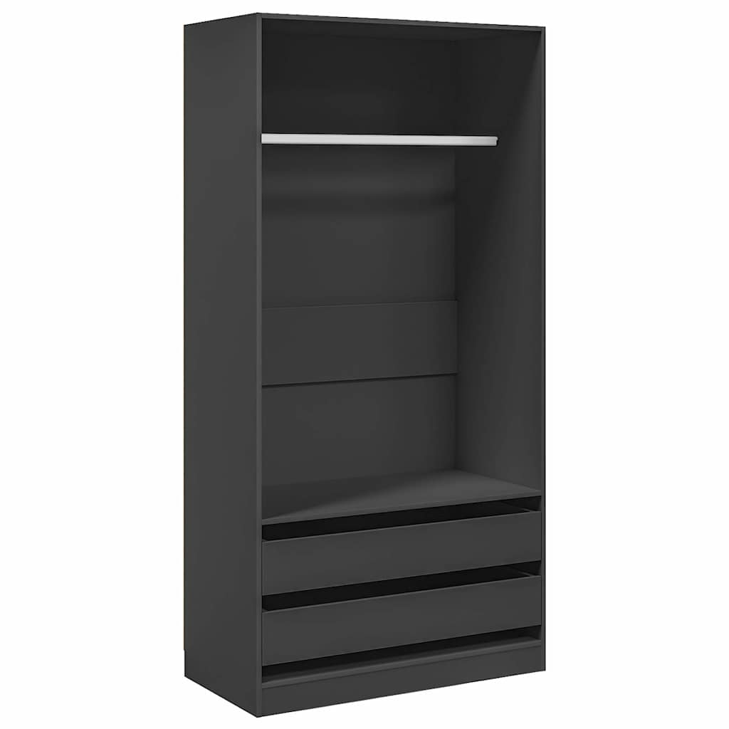 Wardrobe Grey 100x50x200 cm Engineered Wood