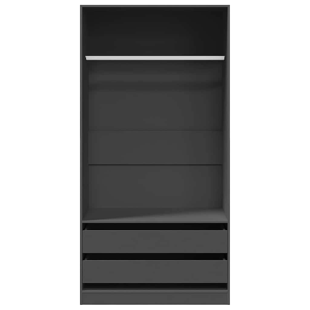Wardrobe Grey 100x50x200 cm Engineered Wood