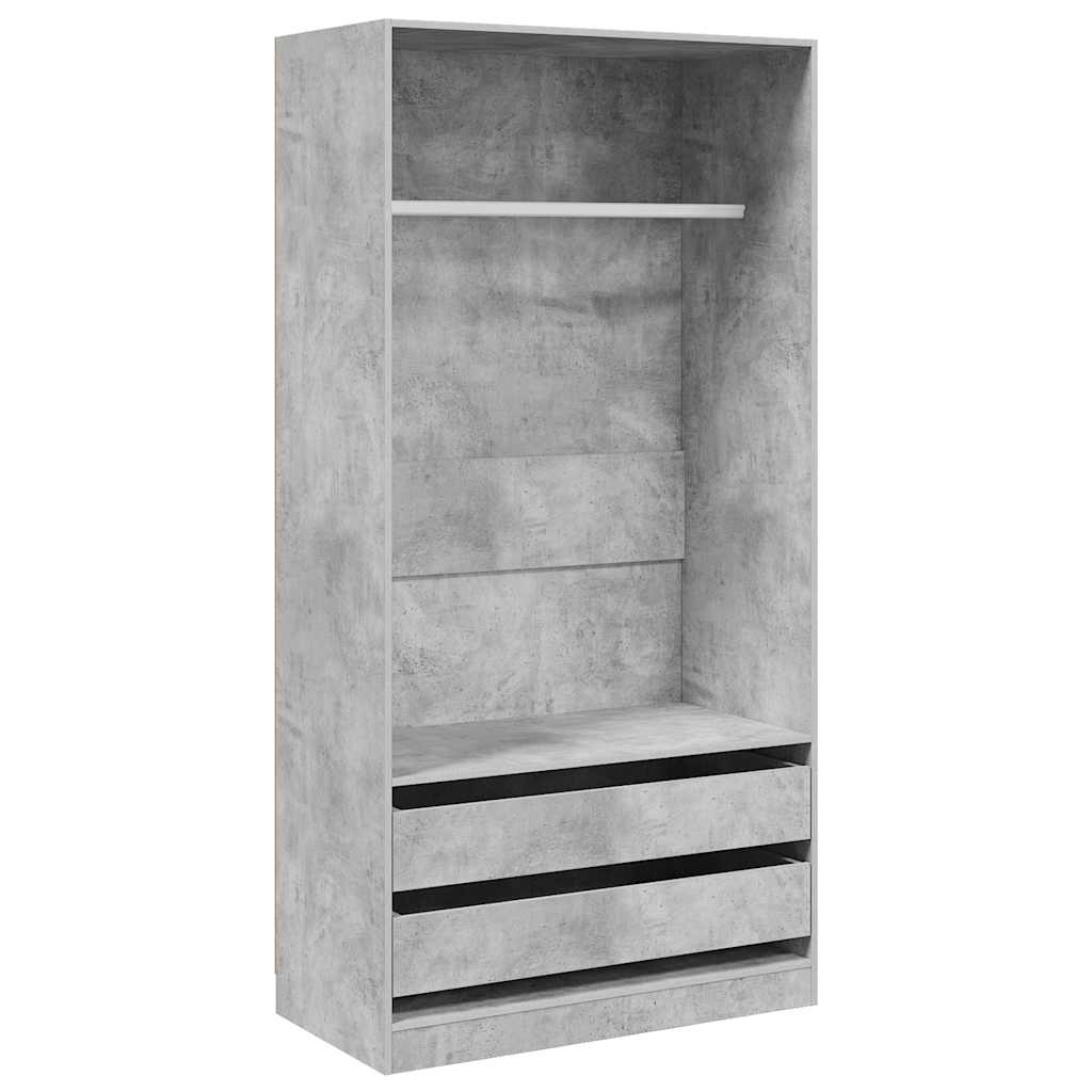 Wardrobe Concrete Grey 100x50x200 cm Engineered Wood