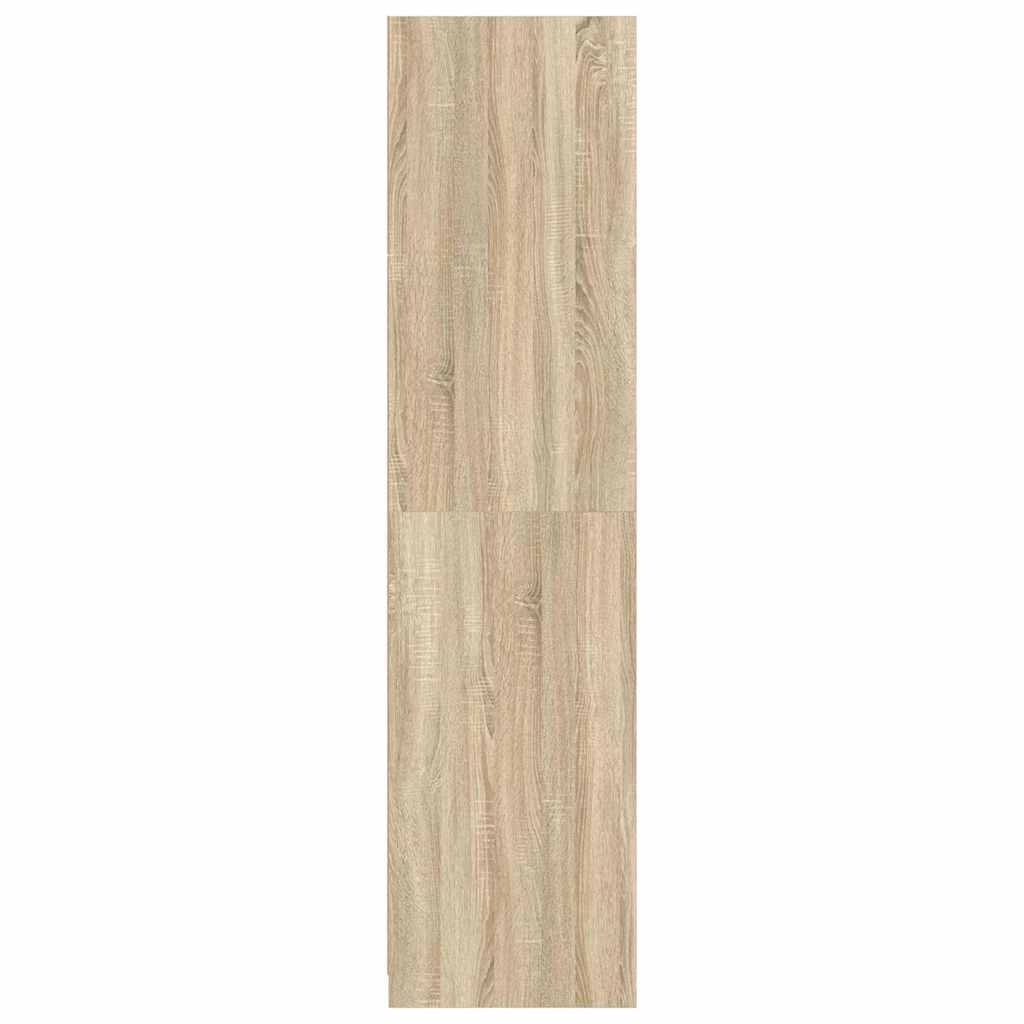 Wardrobe White and Sonoma Oak 100x50x200 cm Engineered Wood