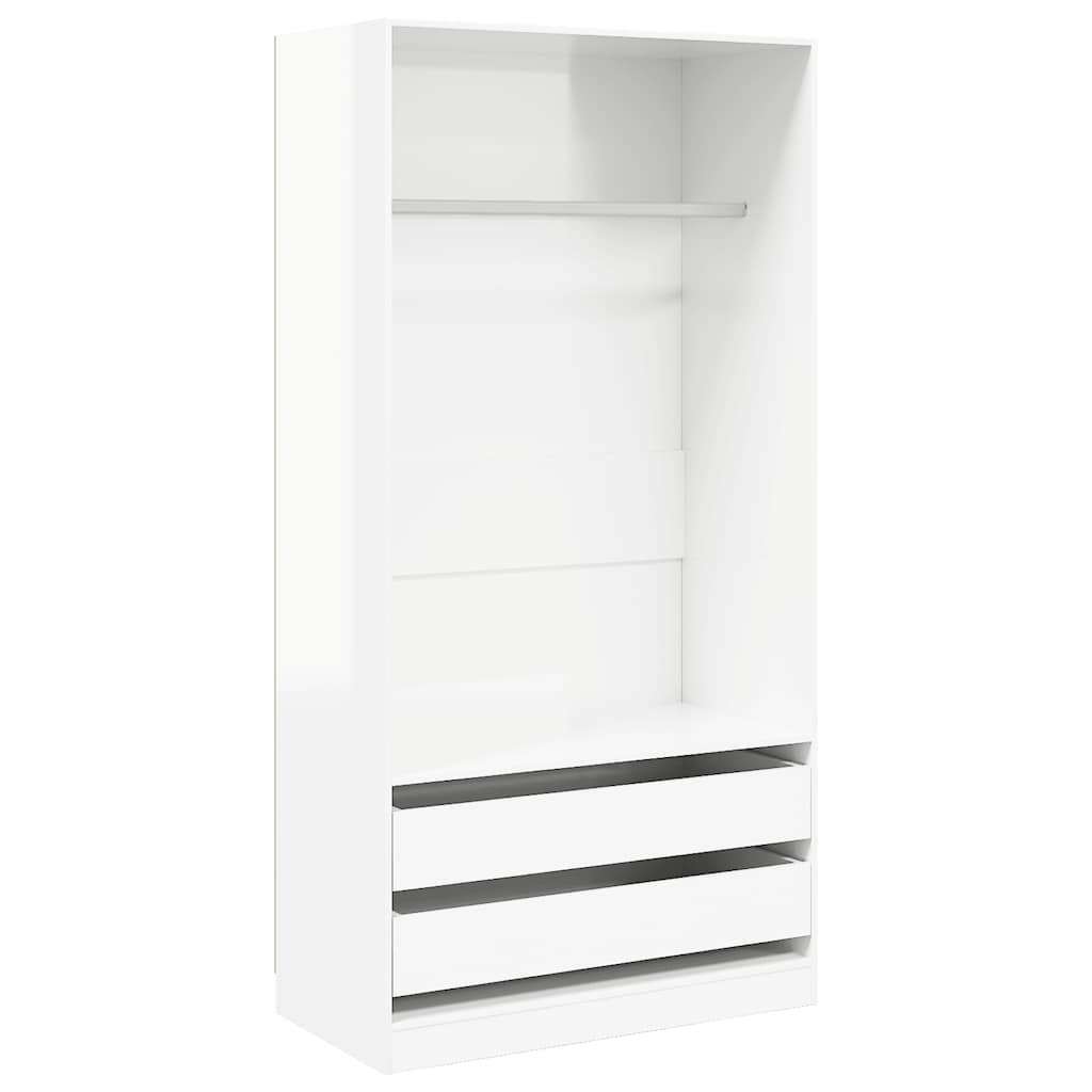 Wardrobe High Gloss White 100x50x200 cm Engineered Wood
