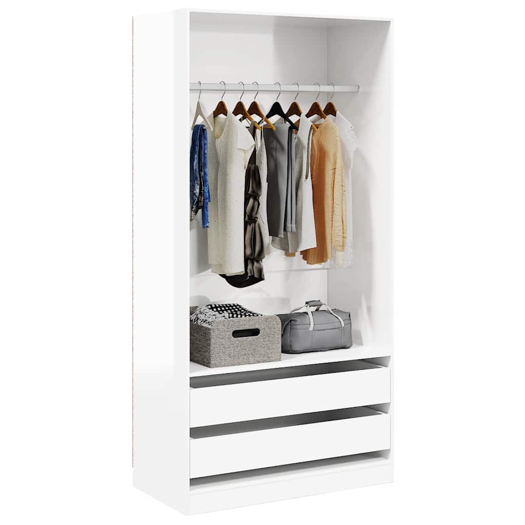 Wardrobe High Gloss White 100x50x200 cm Engineered Wood