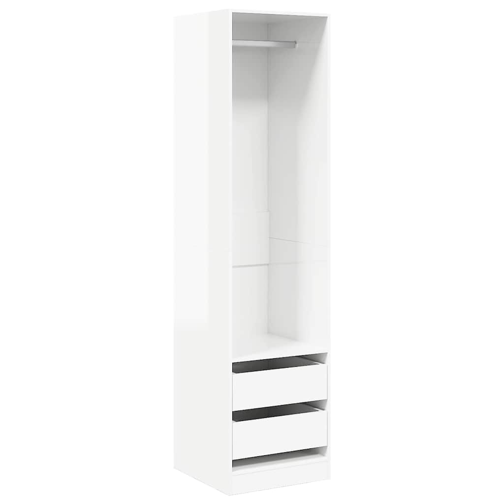 Wardrobe with Drawers High Gloss White 50x50x200 cm Engineered Wood