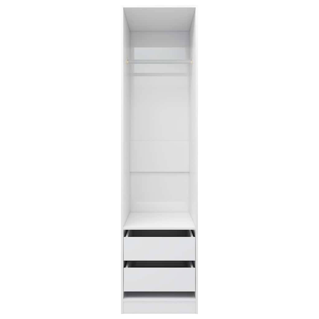 Wardrobe with Drawers High Gloss White 50x50x200 cm Engineered Wood