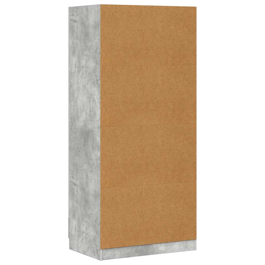 Wardrobe Concrete Grey 80x52x180 cm Engineered Wood