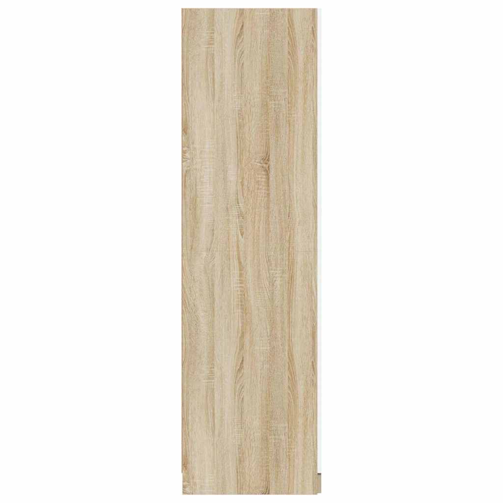 Wardrobe White and Sonoma Oak 80x52x180 cm Engineered Wood
