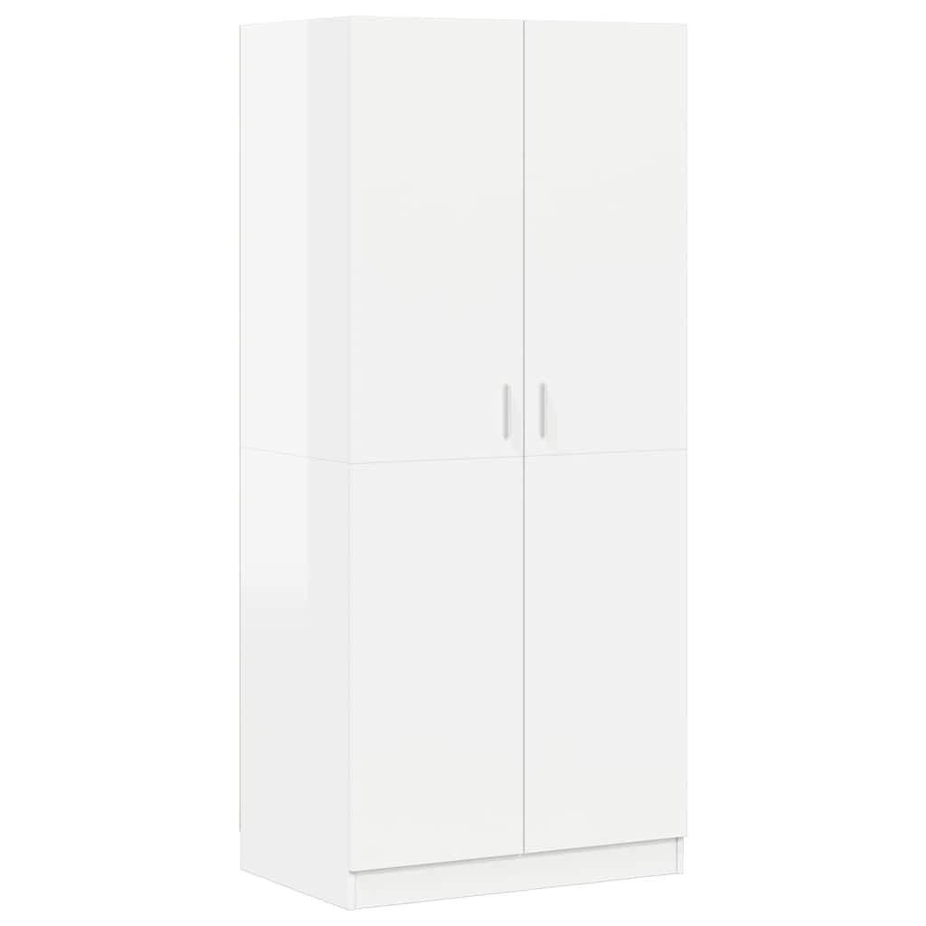 Wardrobe High Gloss White 80x52x180 cm Engineered Wood