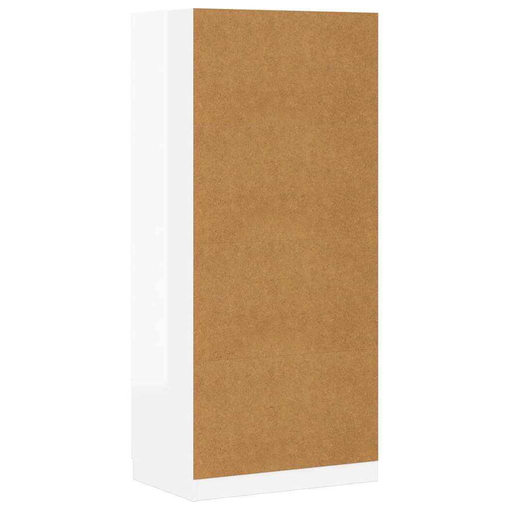 Wardrobe High Gloss White 80x52x180 cm Engineered Wood