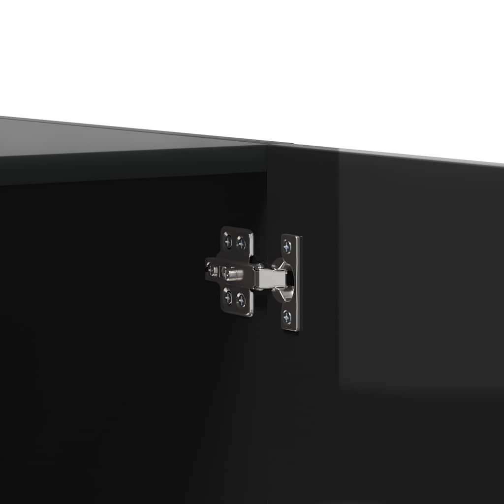 Wardrobe High Gloss Black 80x52x180 cm Engineered Wood