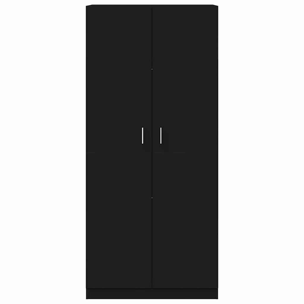 Wardrobe Black 90x52x200 cm Engineered Wood