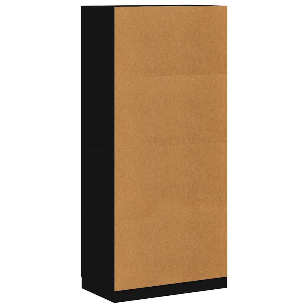 Wardrobe Black 90x52x200 cm Engineered Wood