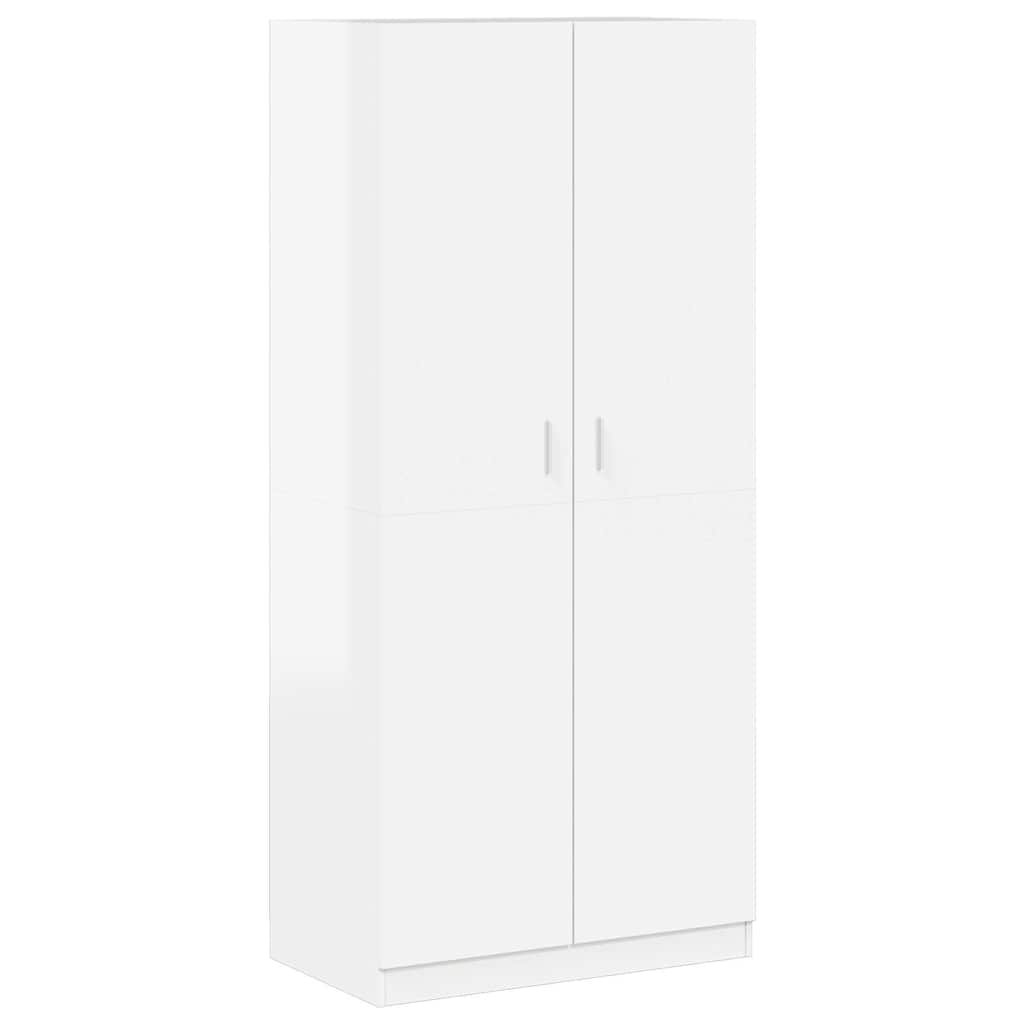 Wardrobe High Gloss White 90x52x200 cm Engineered Wood