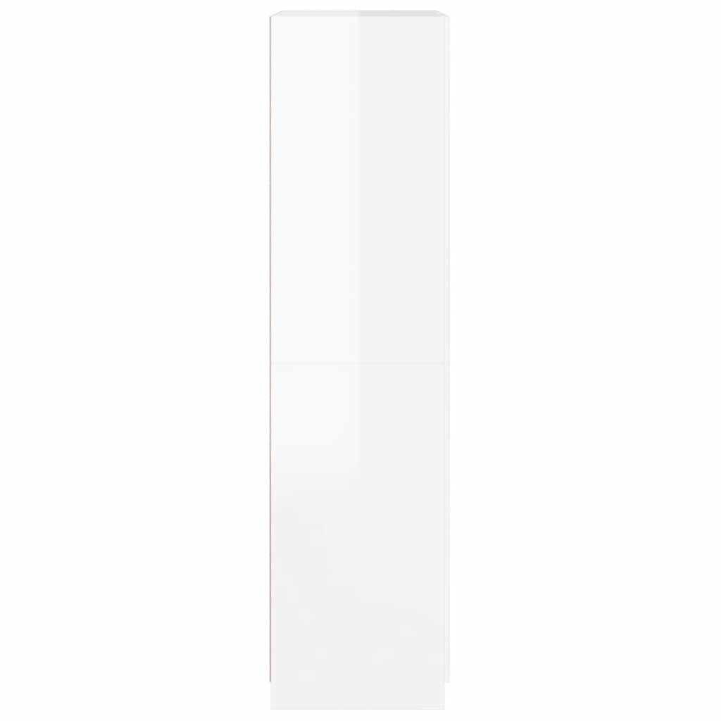 Wardrobe High Gloss White 90x52x200 cm Engineered Wood