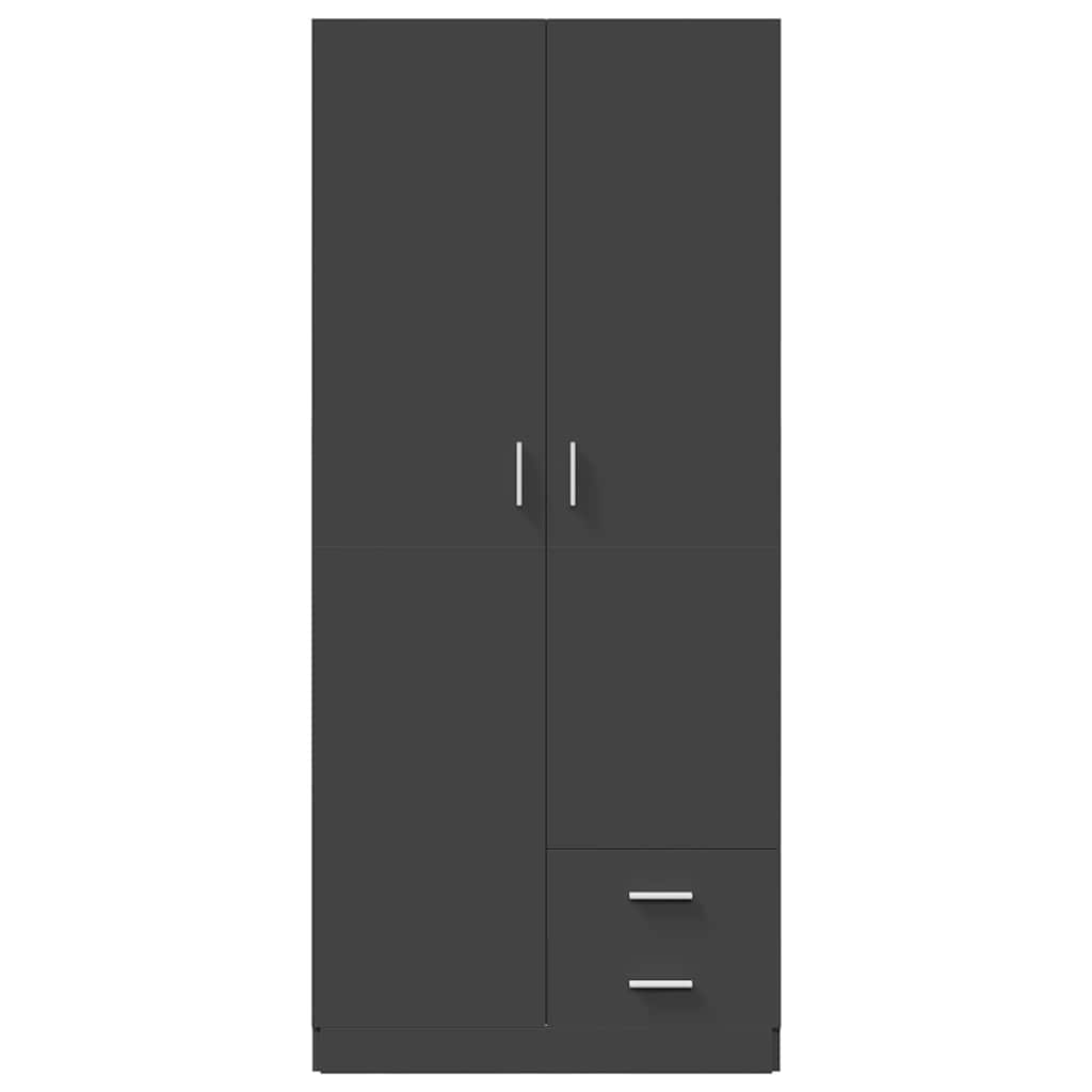 Wardrobe Grey 80x52x180 cm Engineered Wood