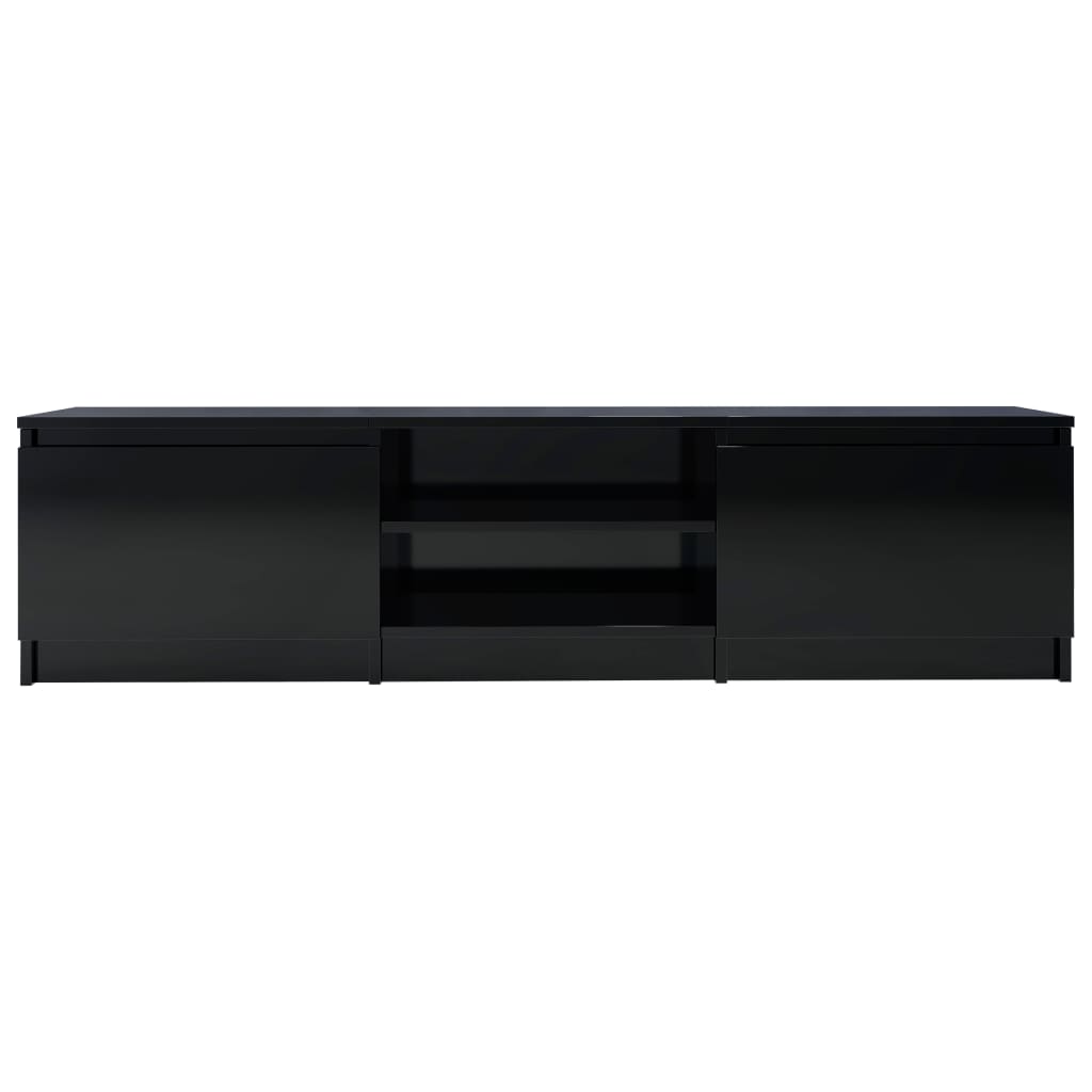 TV Cabinet High Gloss Black 140x40x35.5 cm Engineered Wood
