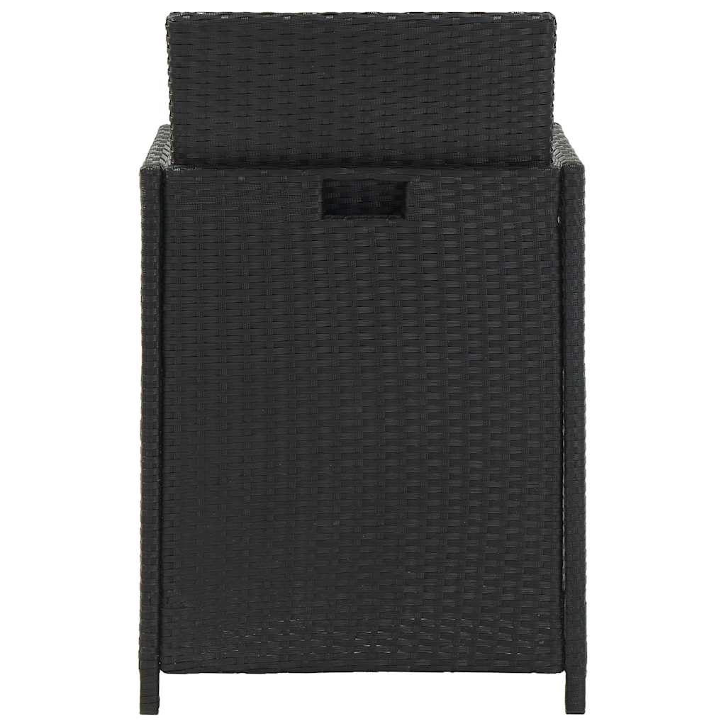 13 Piece Outdoor Dining Set with Cushions Poly Rattan Black