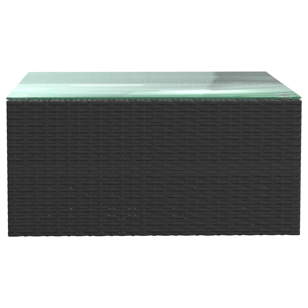 5 Piece Garden Lounge Set with Cushions Poly Rattan Black