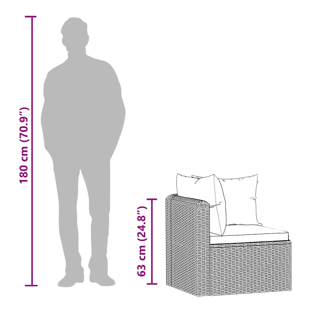 4 Piece Garden Sofa Set with Cushions Poly Rattan Black