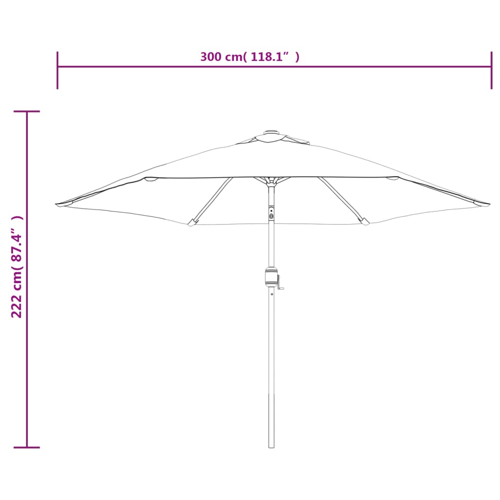 Garden Parasol with Metal Pole 300 cm Azure