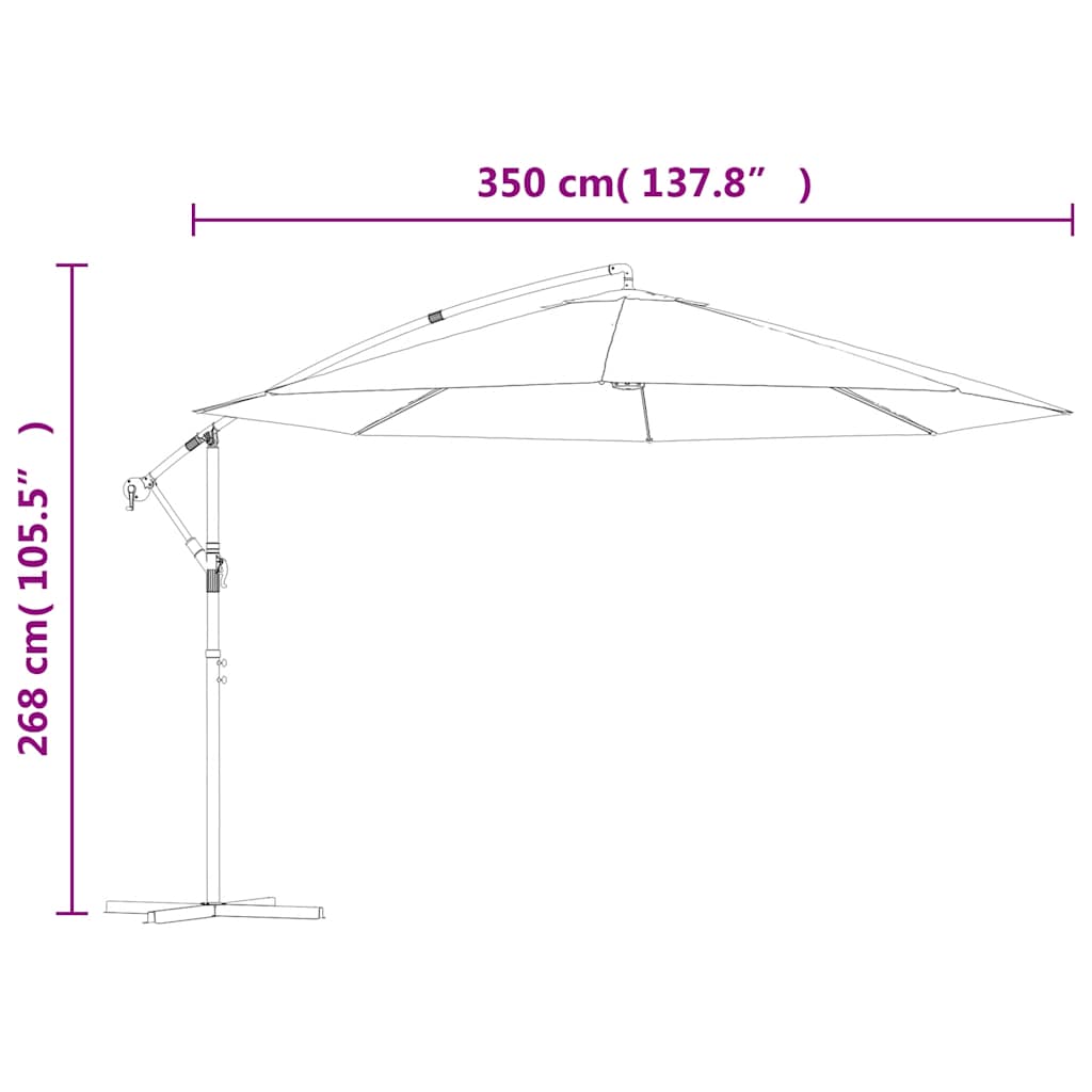 Cantilever Garden Parasol with Aluminium Pole 350 cm Blue