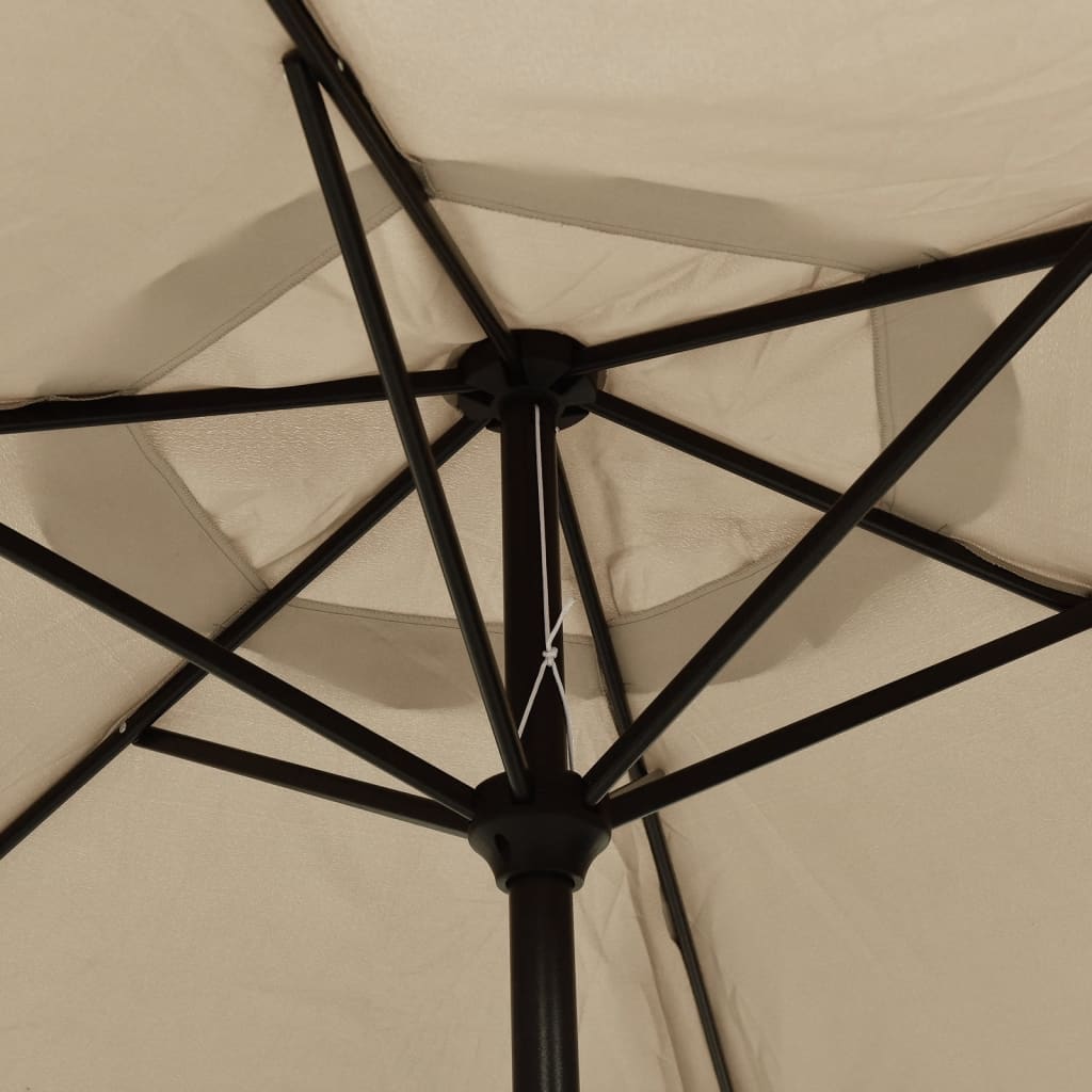 Garden Parasol Taupe 200x224 cm Aluminium