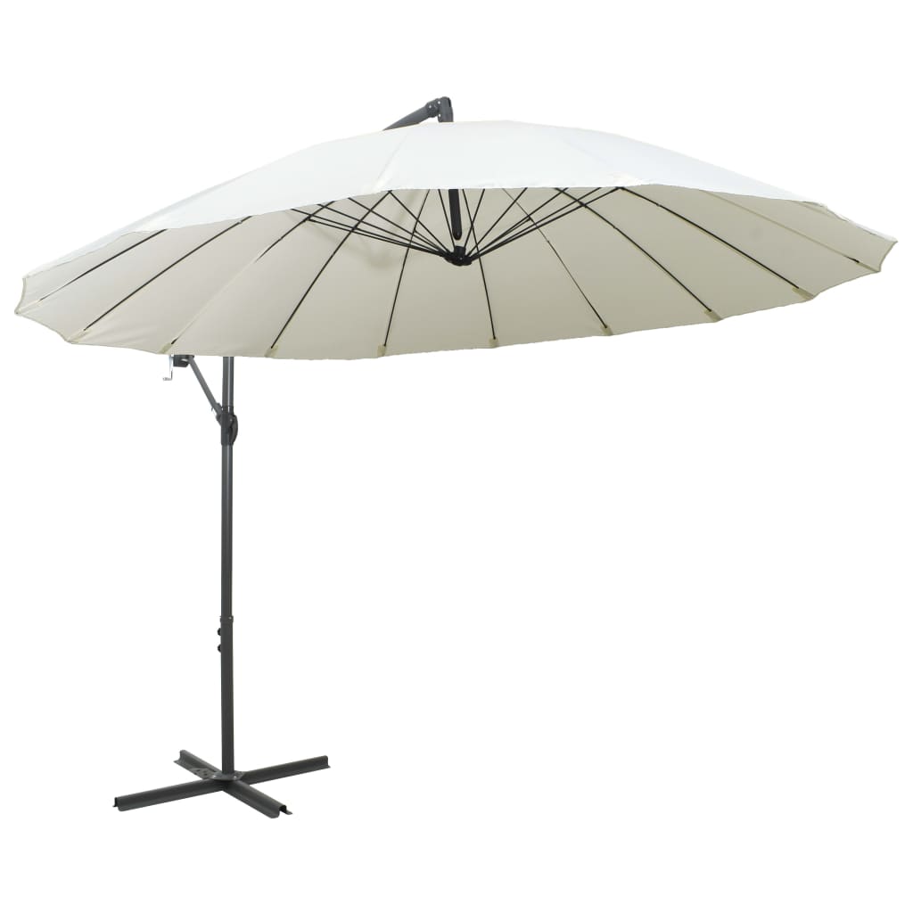 Hanging Garden Parasol White 3 m Aluminium Pole