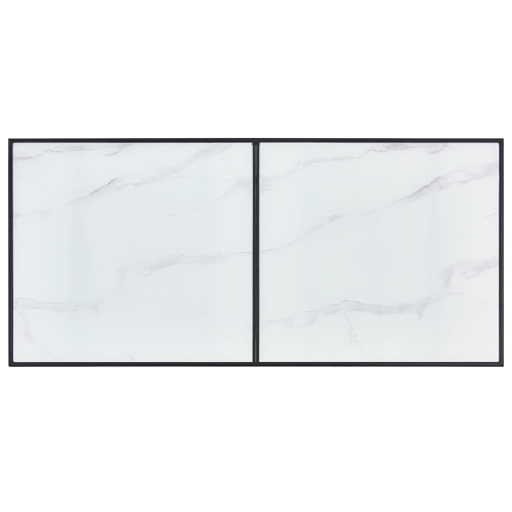 Dining Table White 140x70x75 cm Tempered Glass