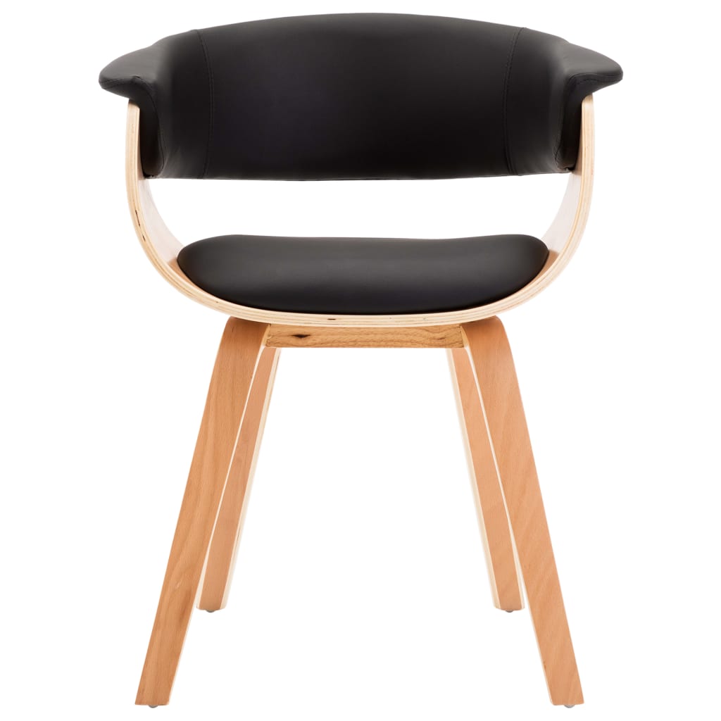 Dining Chairs 4 pcs Black Bent Wood and Faux Leather
