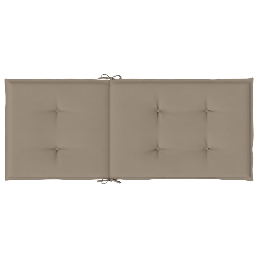 Garden Highback Chair Cushions 4 pcs Taupe 120x50x3 cm Fabric