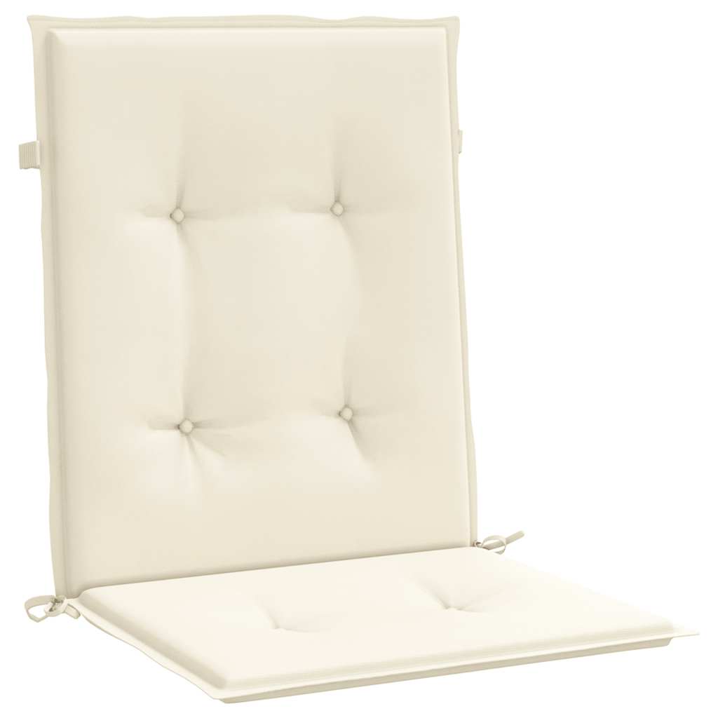 Garden Lowback Chair Cushions 4 pcs Cream 100x50x2 cm Oxford Fabric