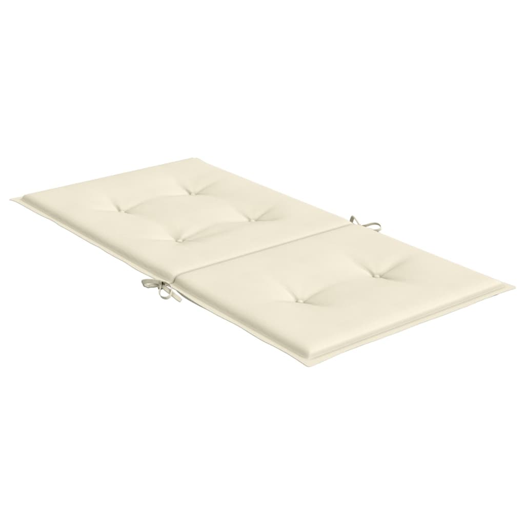 Garden Lowback Chair Cushions 4 pcs Cream 100x50x2 cm Oxford Fabric