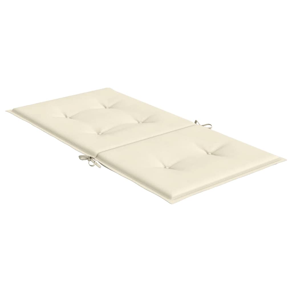 Garden Lowback Chair Cushions 4 pcs Cream 100x50x2 cm Oxford Fabric
