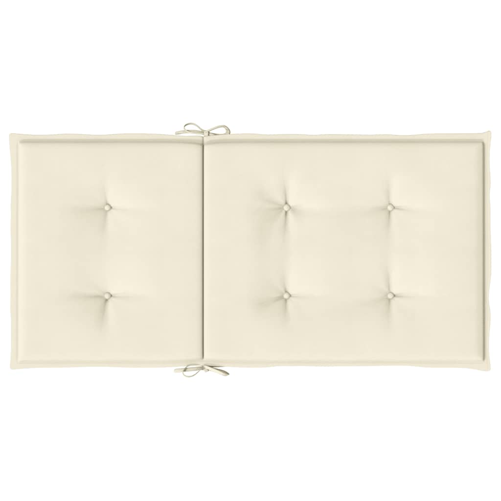 Garden Lowback Chair Cushions 4 pcs Cream 100x50x2 cm Oxford Fabric