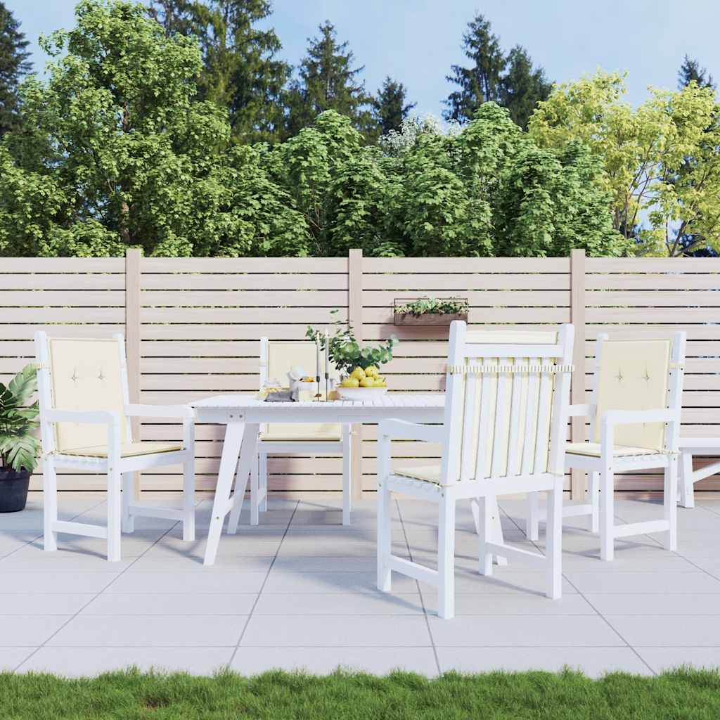 Garden Lowback Chair Cushions 4 pcs Cream 100x50x2 cm Oxford Fabric