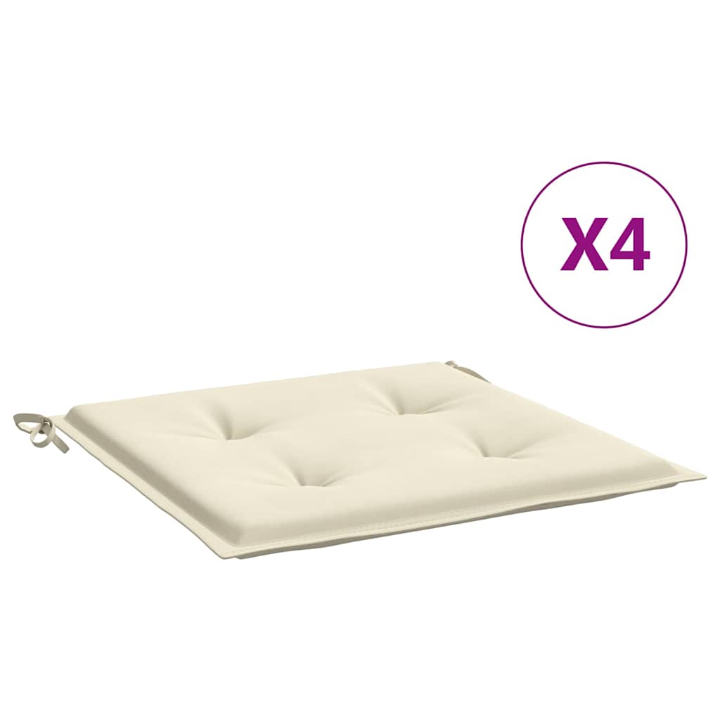 Garden Chair Cushions 4 pcs Cream 40x40x3 cm Oxford Fabric