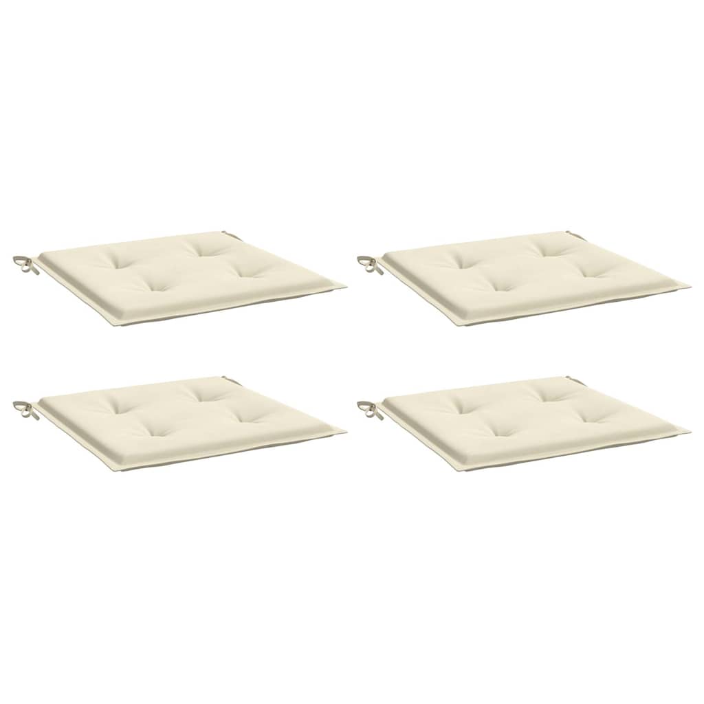 Garden Chair Cushions 4 pcs Cream 40x40x3 cm Oxford Fabric
