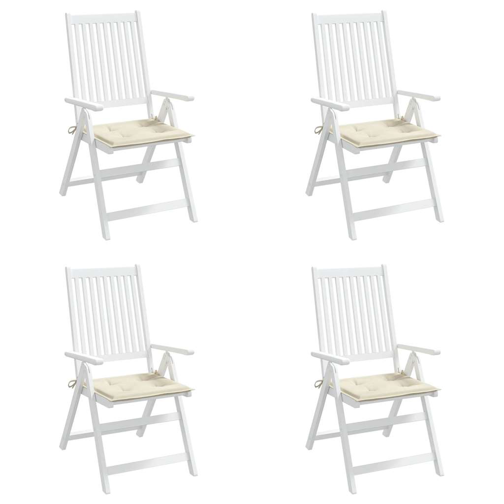 Garden Chair Cushions 4 pcs Cream 40x40x3 cm Oxford Fabric