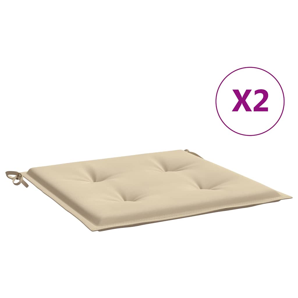 Garden Chair Cushions 2 pcs Beige 50x50x3 cm Oxford Fabric