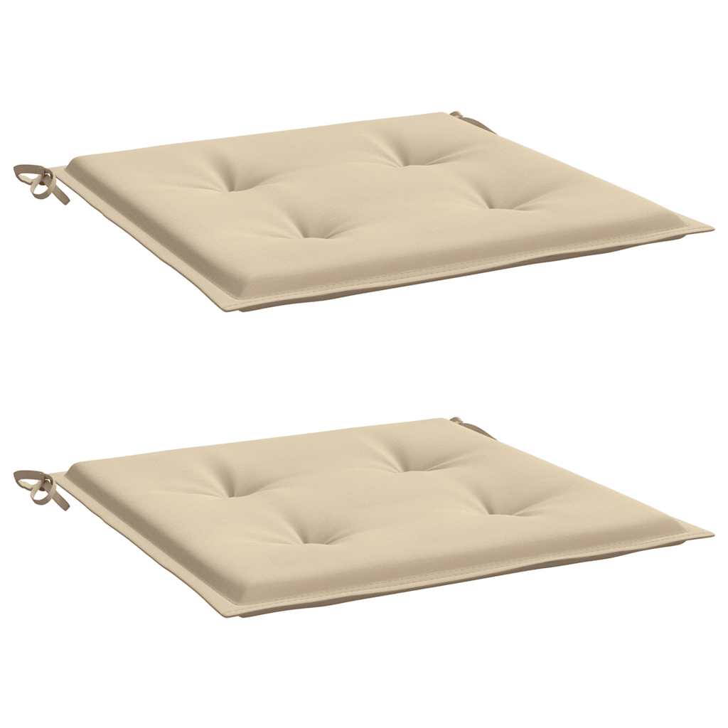 Garden Chair Cushions 2 pcs Beige 50x50x4 cm Oxford Fabric